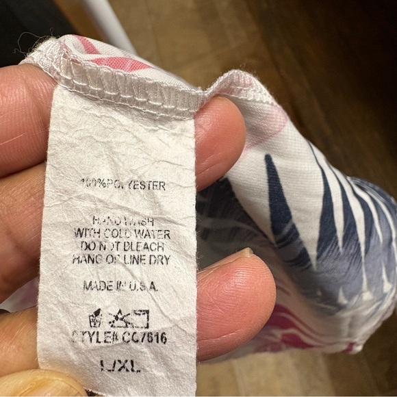 Carole Christian L/XL Pink and Purple Leaf Print Kimono Tropical Resort Vacation - Picture 4 of 6